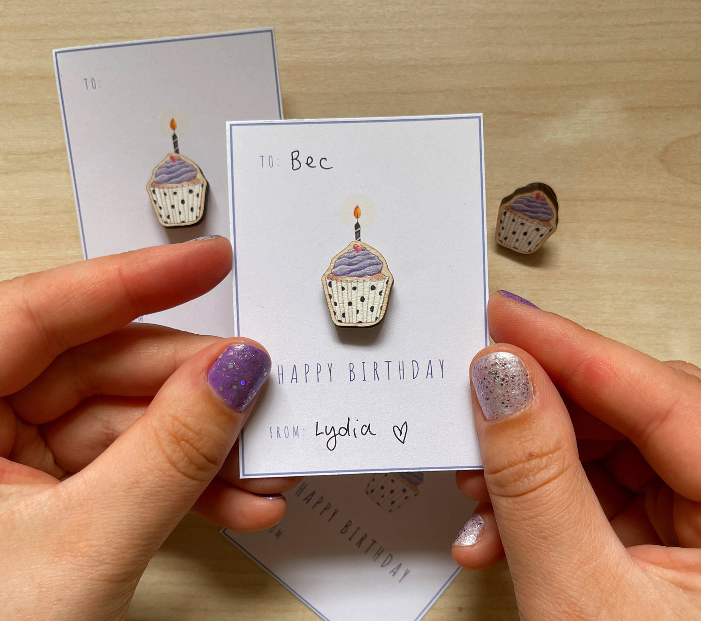 Happy Birthday Cupcake Mini Pin