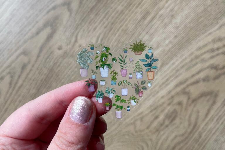 Plant Heart Clear Sticker