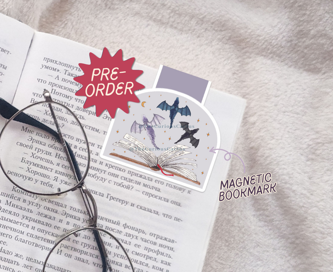 Flying Dragons Magnetic Bookmark