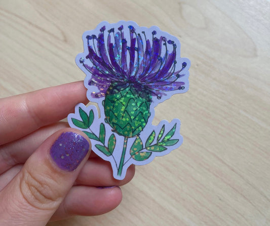 Thistle Glitter Vinyl Sticker