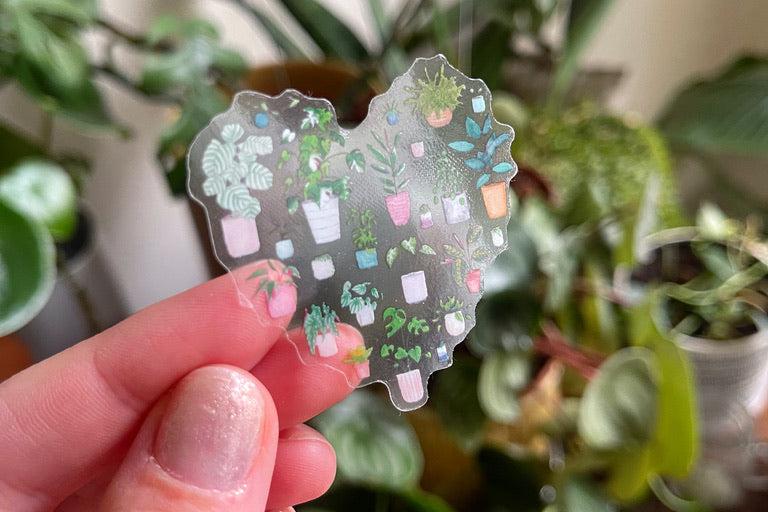 Plant Heart Clear Sticker