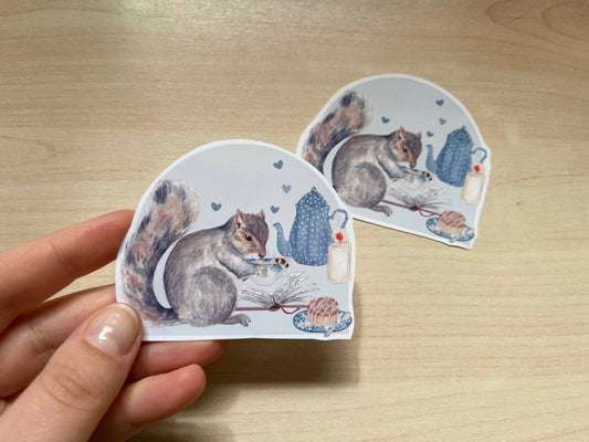 Bookish Squirrel Sticker