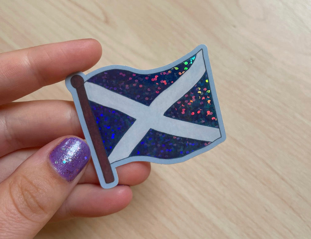 Saltire Glitter Vinyl Sticker