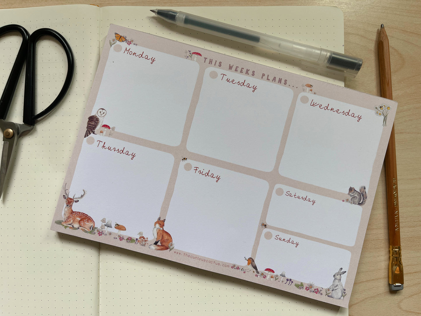 Cottagecore Weekly Planner A5 Notepad