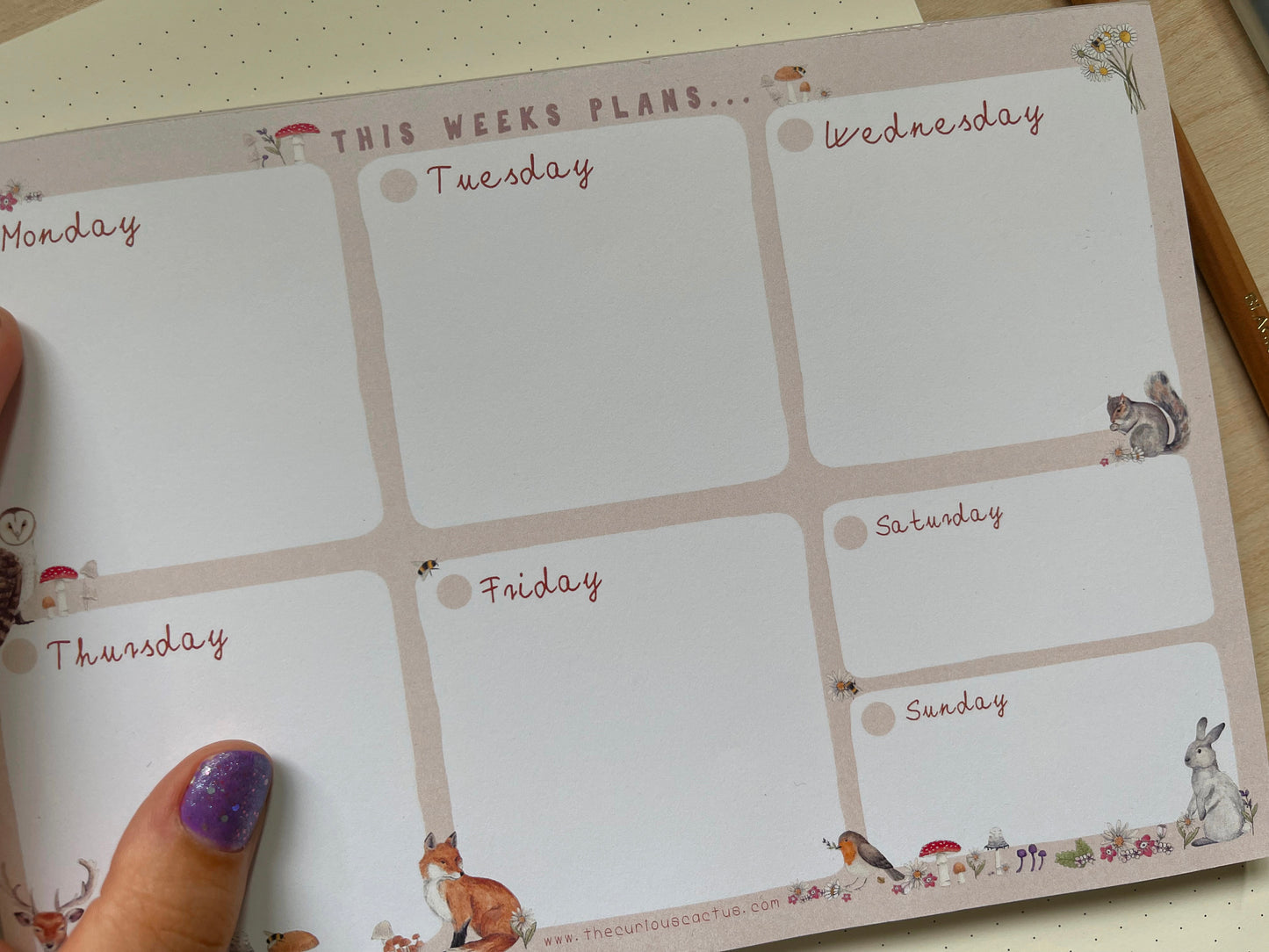 Cottagecore Weekly Planner A5 Notepad