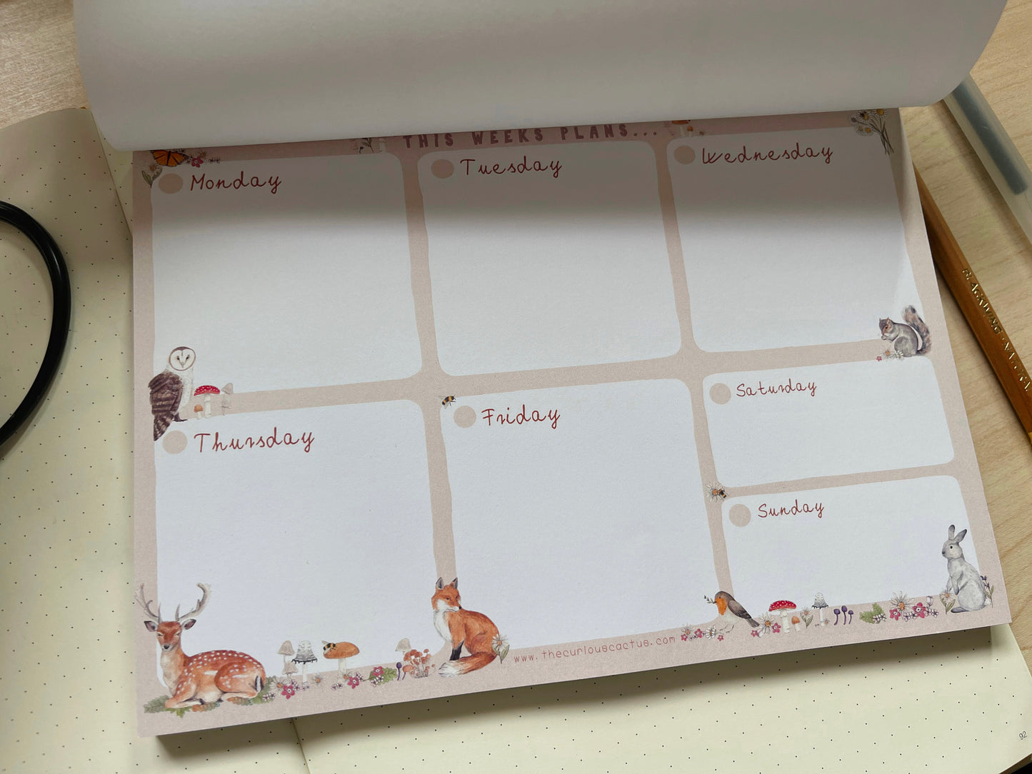 Cottagecore Weekly Planner A5 Notepad