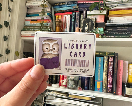 Night Owl Library Card Sticker