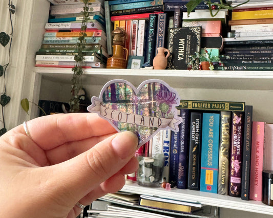 Scotland Heart Glitter Sticker