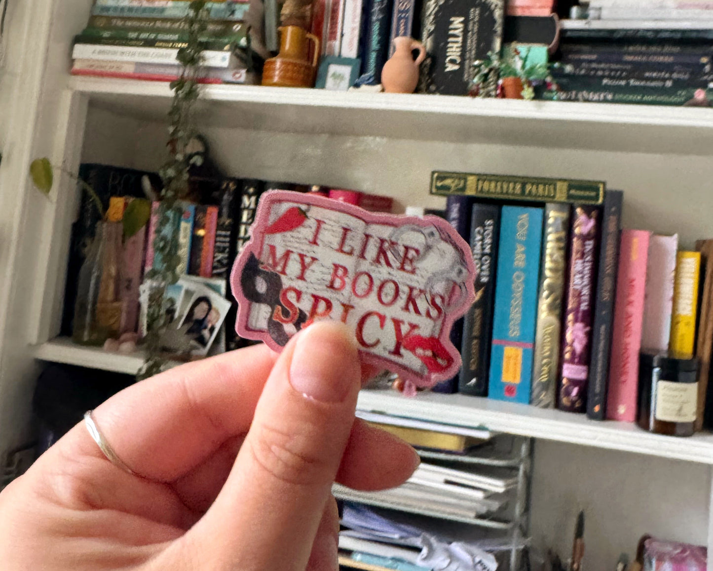 I Like My Books Spicy Glitter Sticker