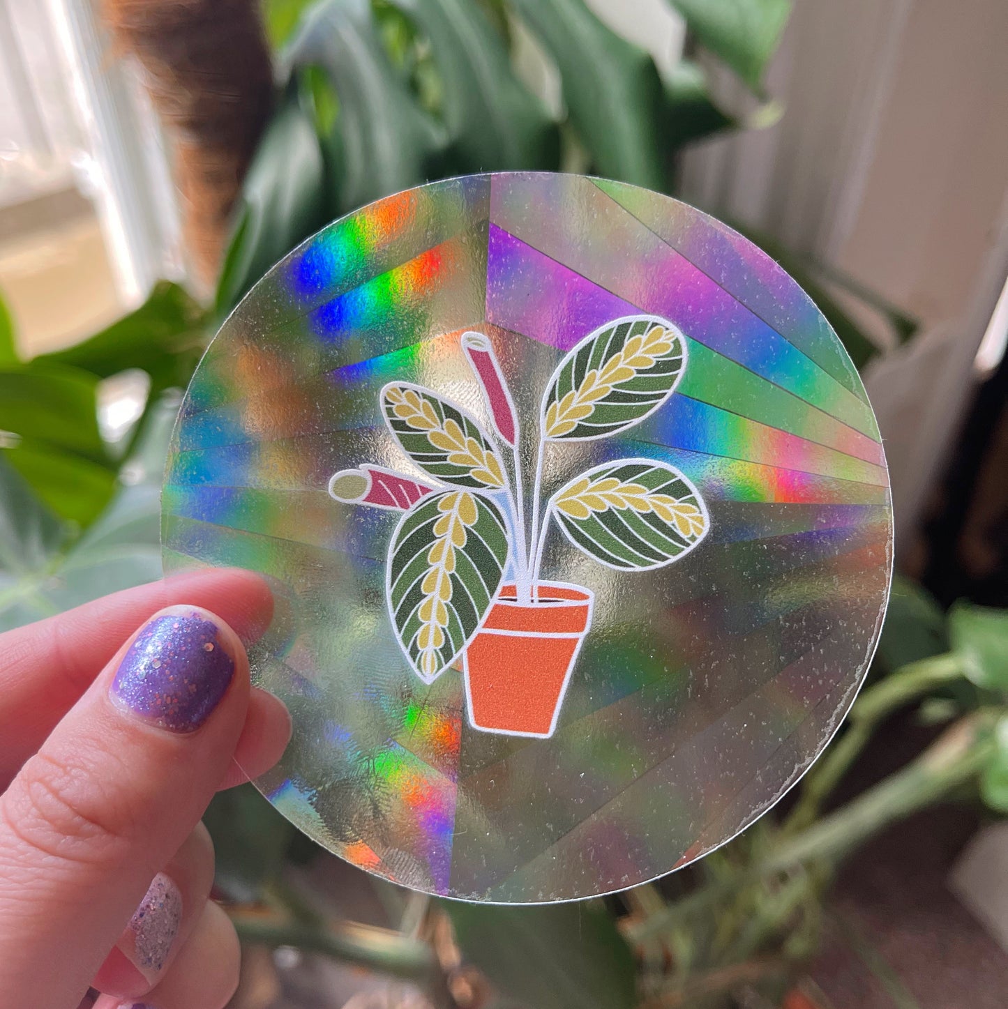SECONDS Prayer Plant Suncatcher Sticker