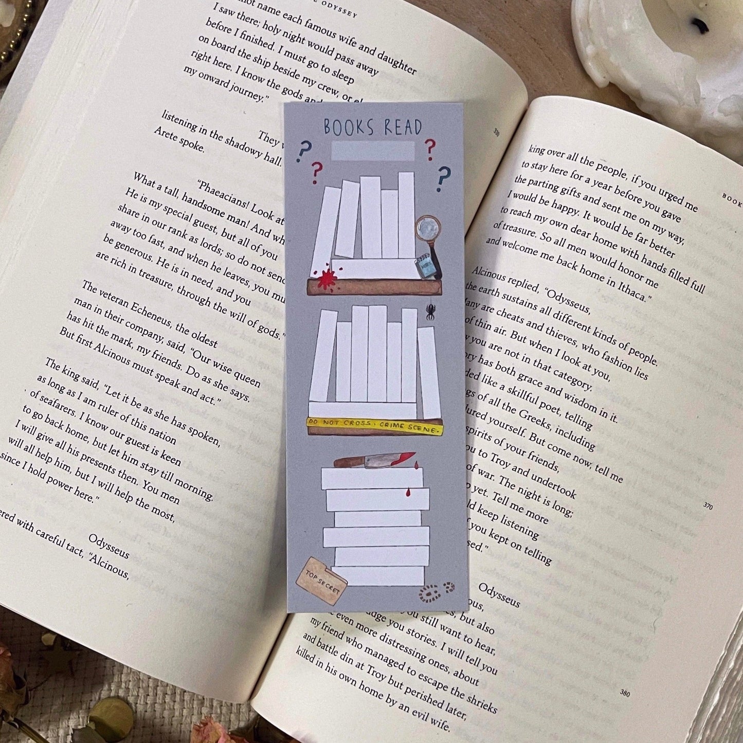 Mystery 20 Book Reading Tracker Bookmark - Undated