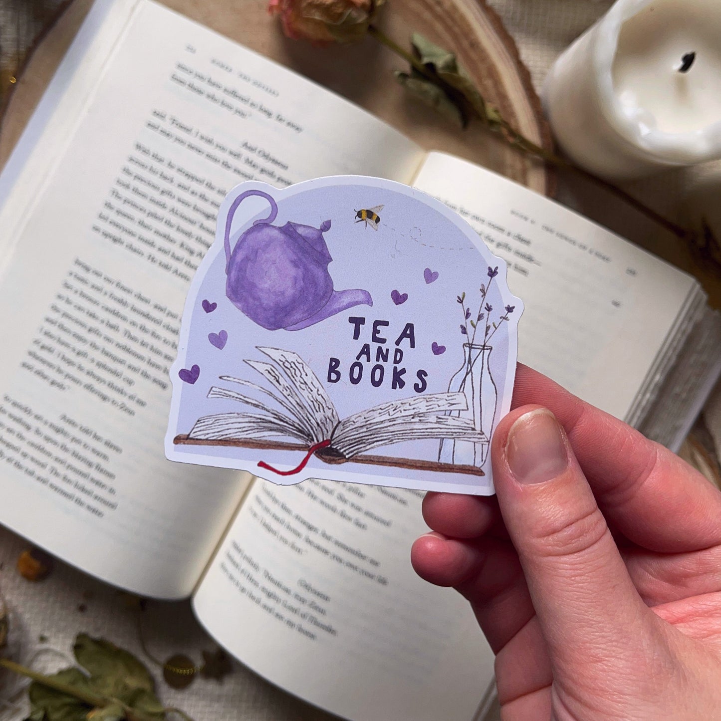 Tea and Books Sticker
