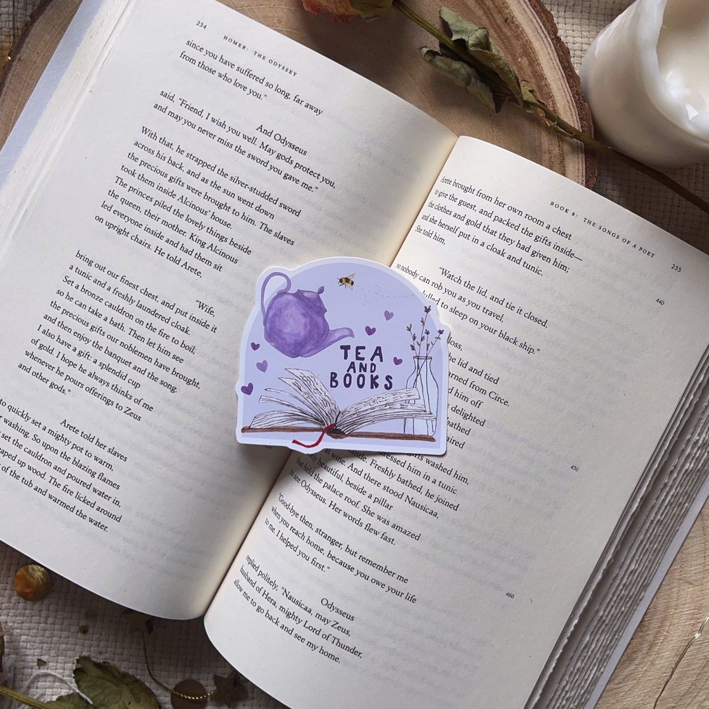 Tea and Books Sticker