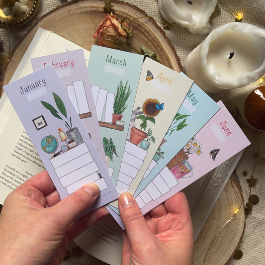 A Year of Reading | Monthly Reading Tracker Bookmark Set