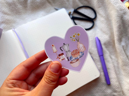 Cosy Coffee Heart Sticker