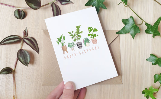 Plants Happy Birthday - Greeting Card