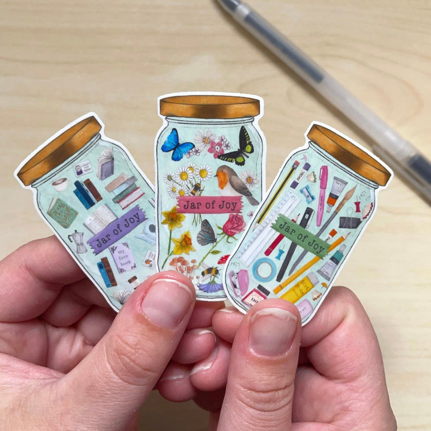 Nature Jar of Joy Clear Sticker