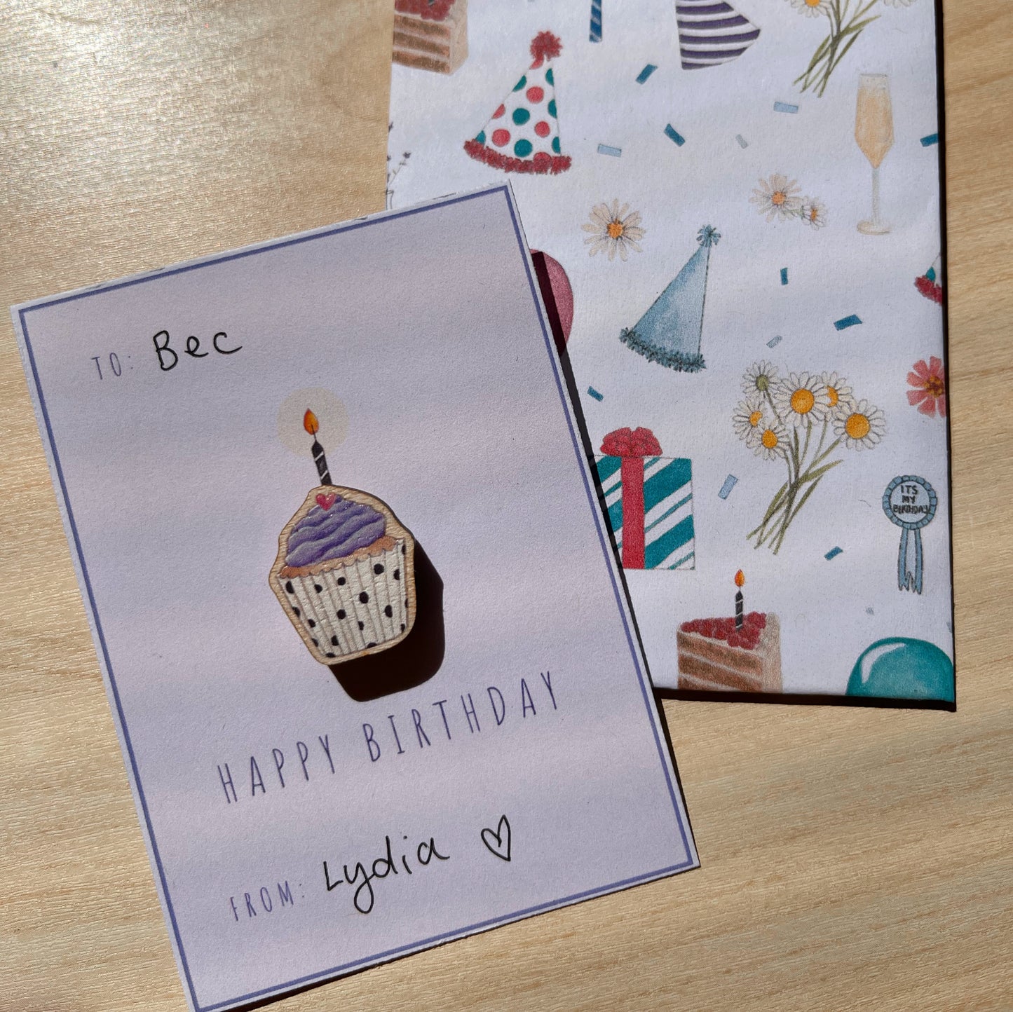 Happy Birthday Cupcake Mini Pin