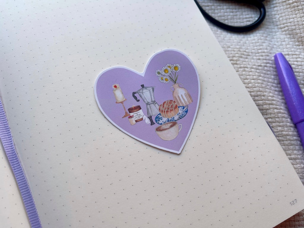Cosy Coffee Heart Sticker