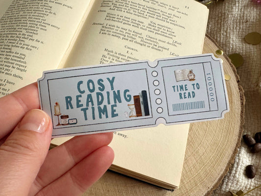 Cosy Reading Time Ticket Sticker