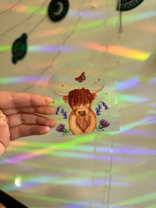 Highland Coo Suncatcher Sticker