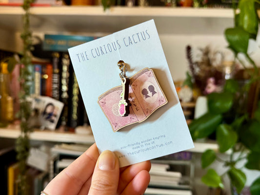 Romance Book Charm Keyring