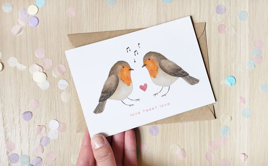 Love Tweet Love - Greeting Card