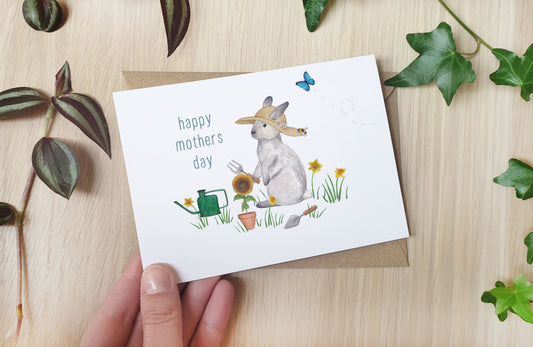 Gardening Bunny - Greeting Card