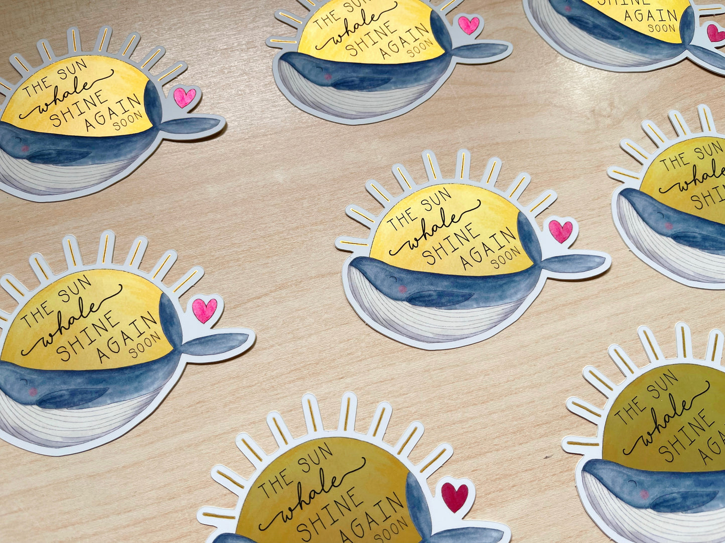Sun Whale Shine Mirror Vinyl Sticker