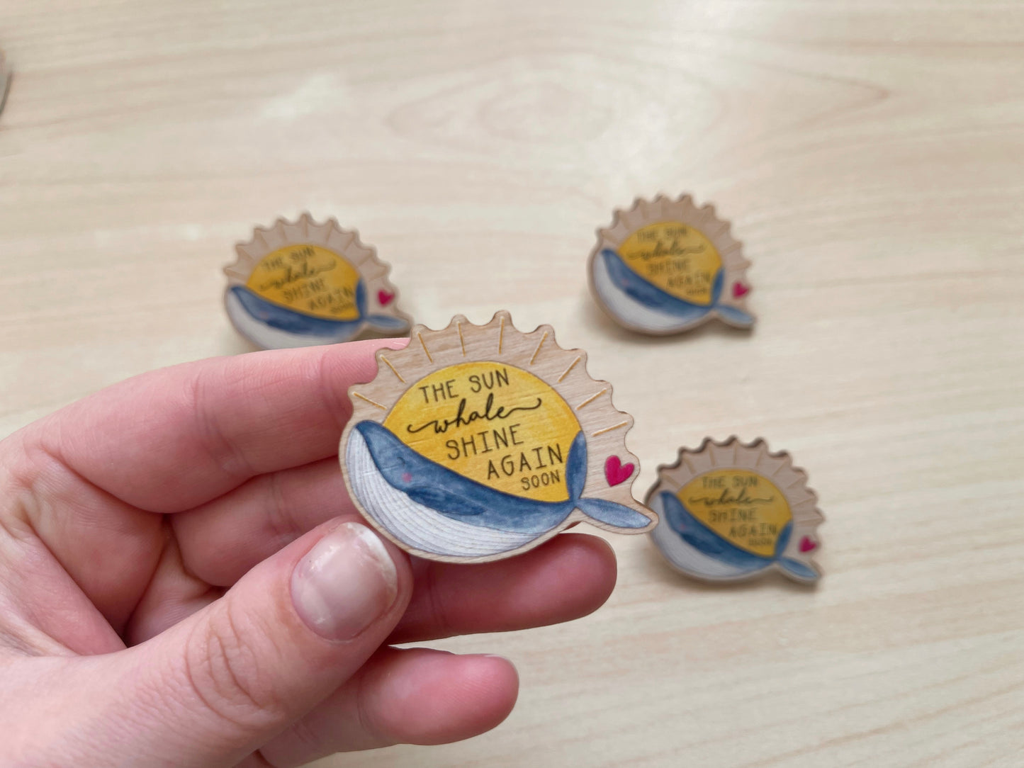 Sun Whale Shine Pin
