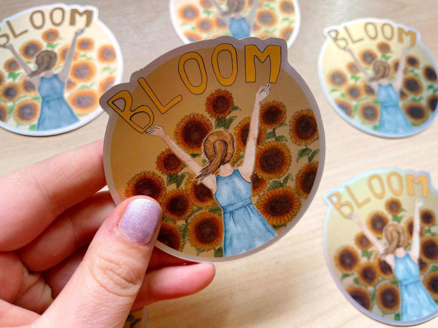 Bloom Sunflowers Mirror Vinyl Sticker