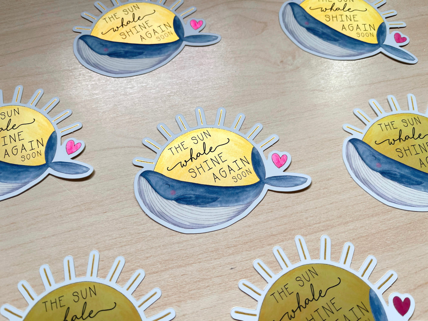 Sun Whale Shine Mirror Vinyl Sticker