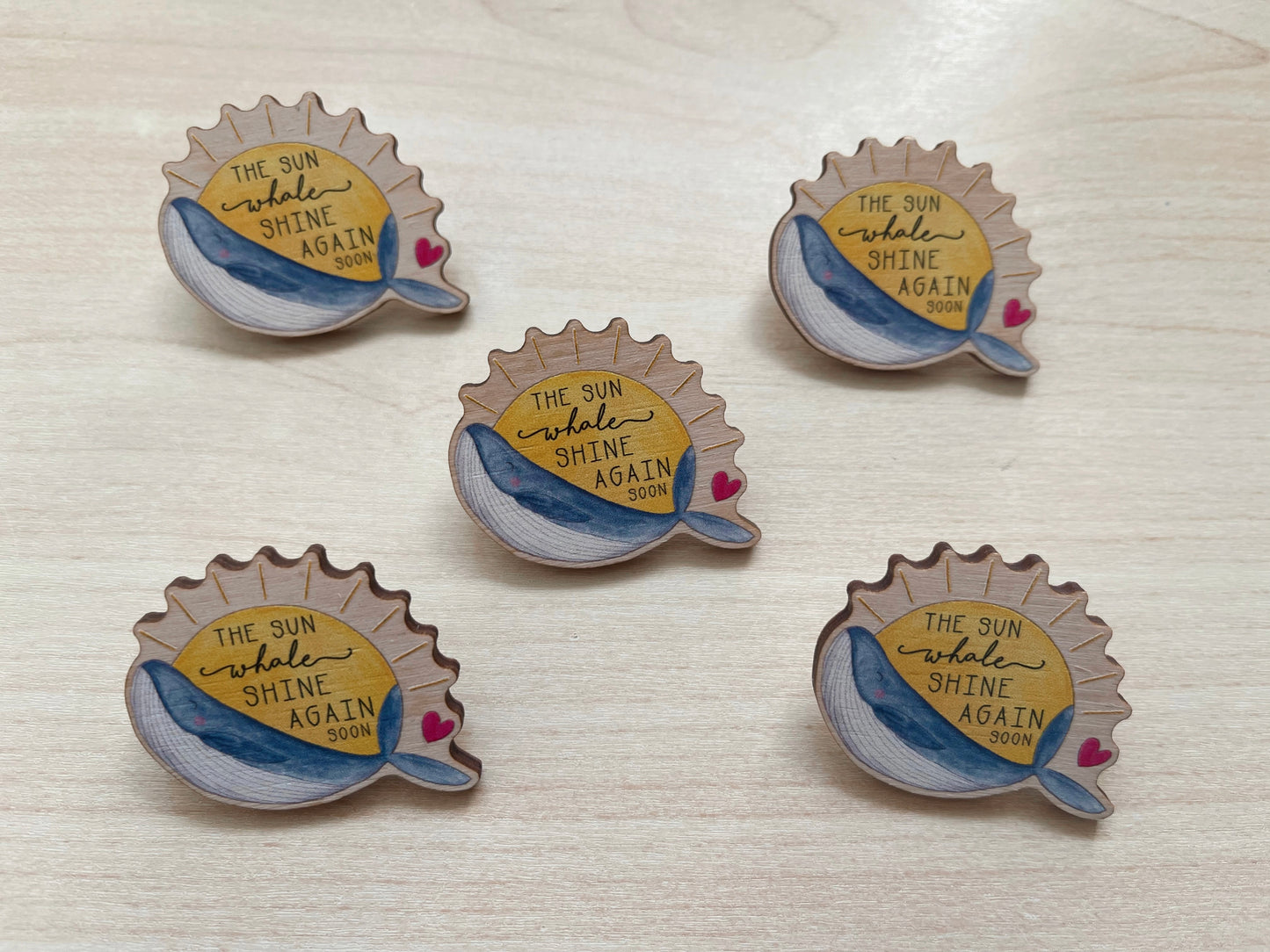 Sun Whale Shine Pin