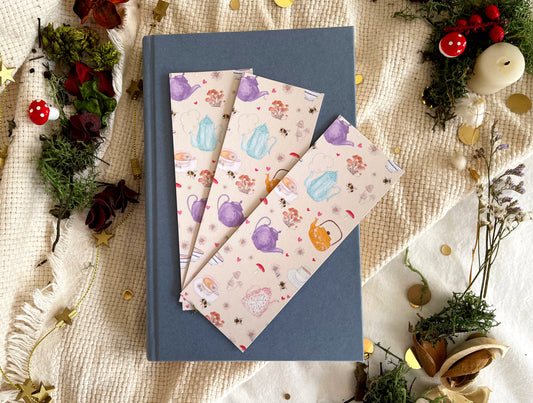 Cottagecore Tea Time Pattern Bookmark