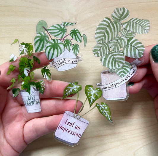 Plant Pun Clear Stickers
