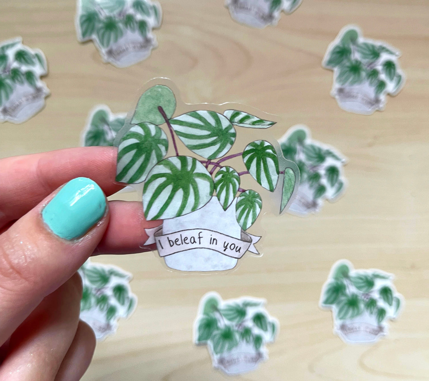 I Beleaf In You Plant Pun Clear Sticker