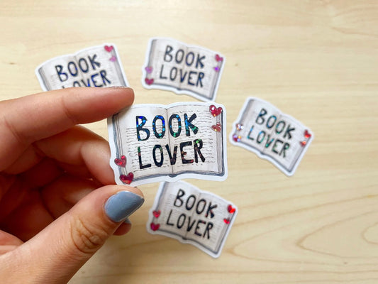Book Lover Glitter Vinyl Sticker