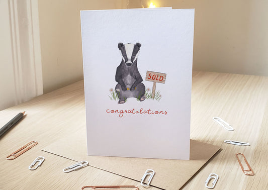 Badger New House - Greeting Card