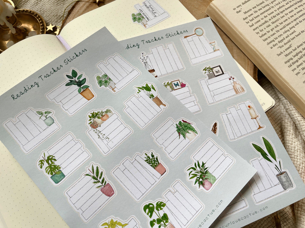 Handmade Reading Stickers With Books And Plants – LETTOOn