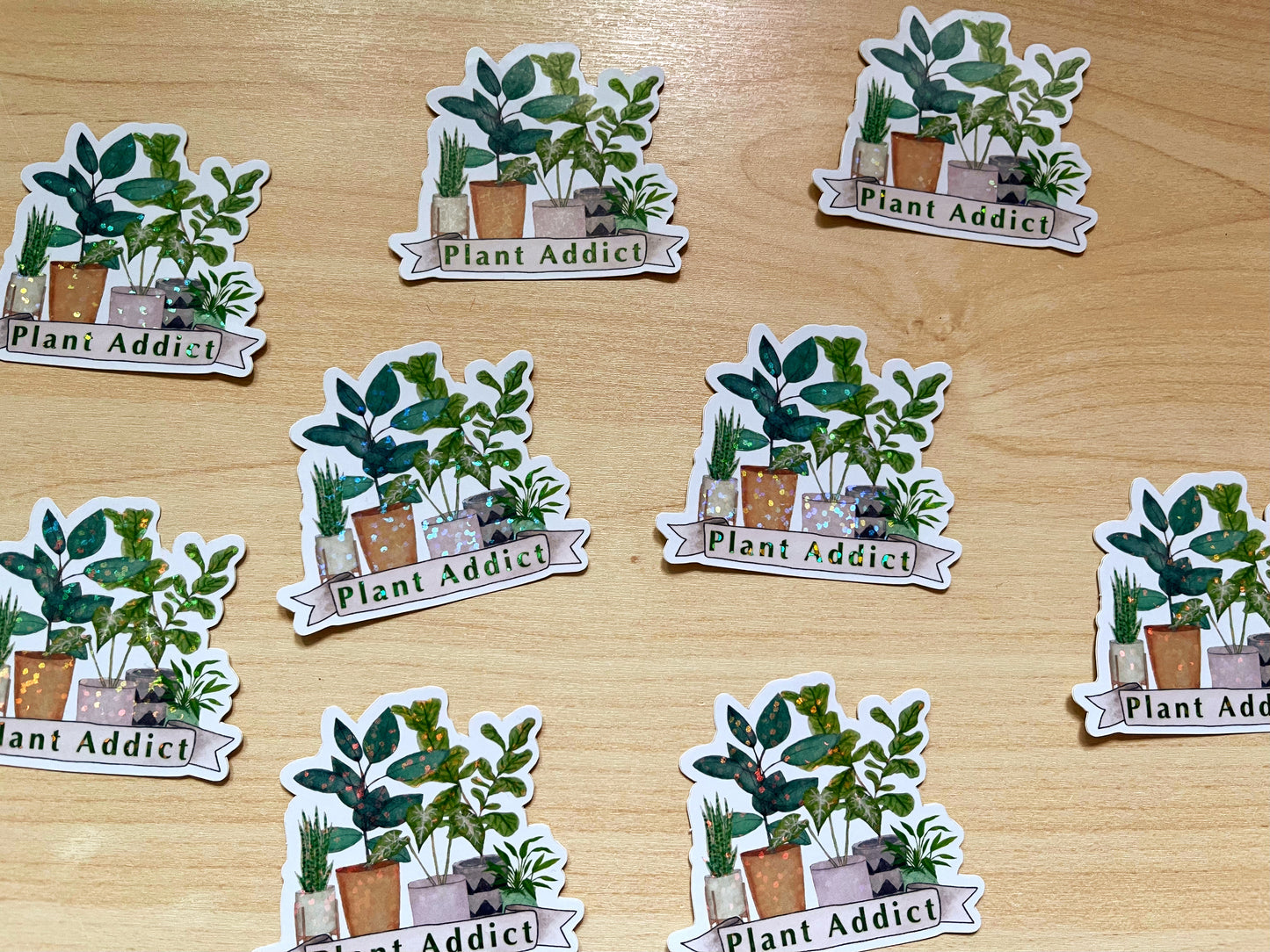 Plant Addict Glitter Vinyl Sticker