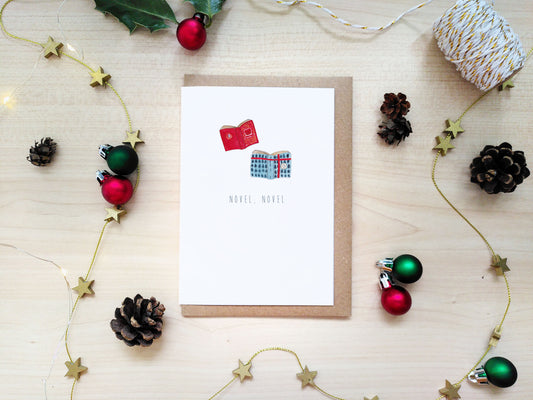 Novel Novel Bookish Christmas Card