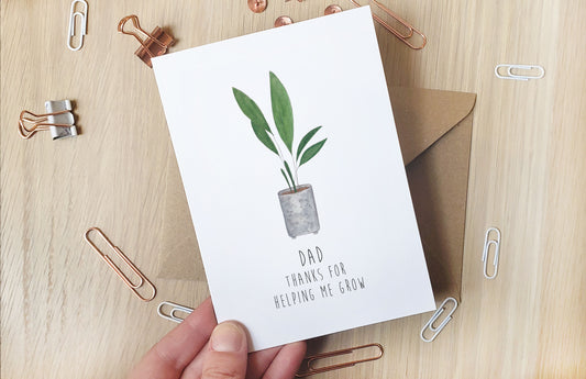 Dad Thanks for Helping me Grow - Greeting Card