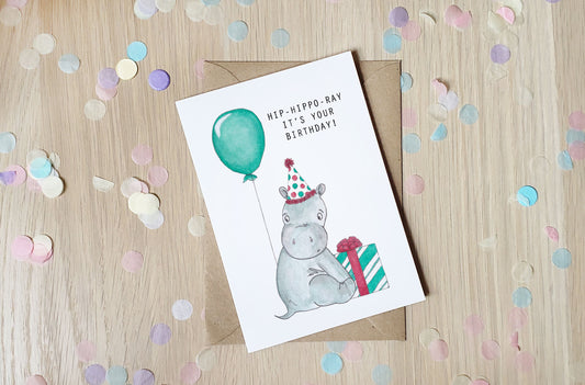 Hip-hippo-ray It's Your Birthday - Greeting Card