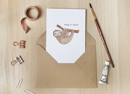 Hang in There Sloth - Greeting Card