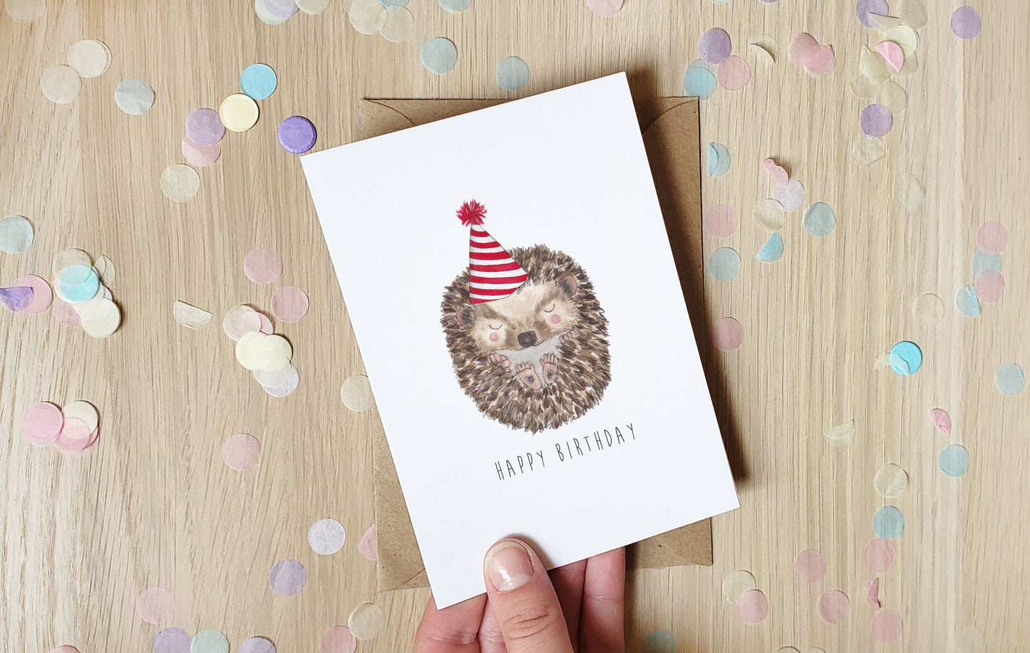 Happy Birthday Hedgehog - Greeting Card
