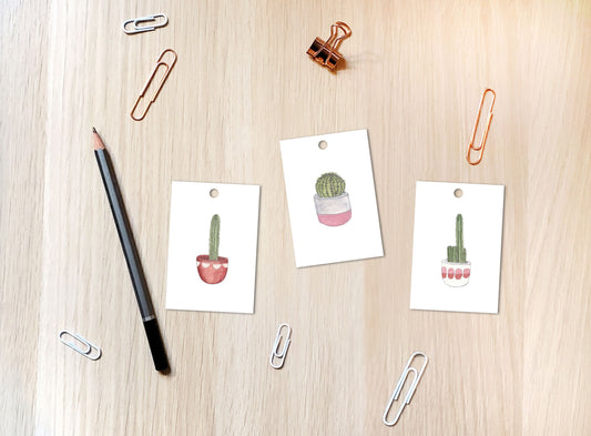 Minimalist Cacti Gift Tags