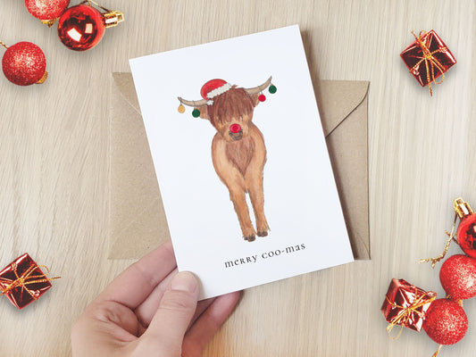 Merry Coo-mas Christmas Card