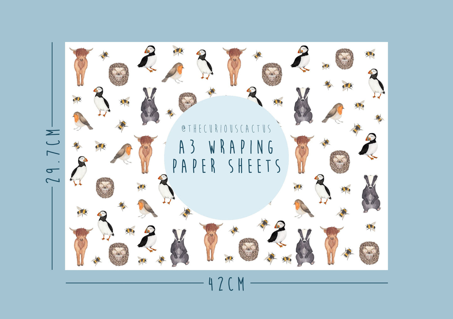 British Animals A3 Wrapping Paper