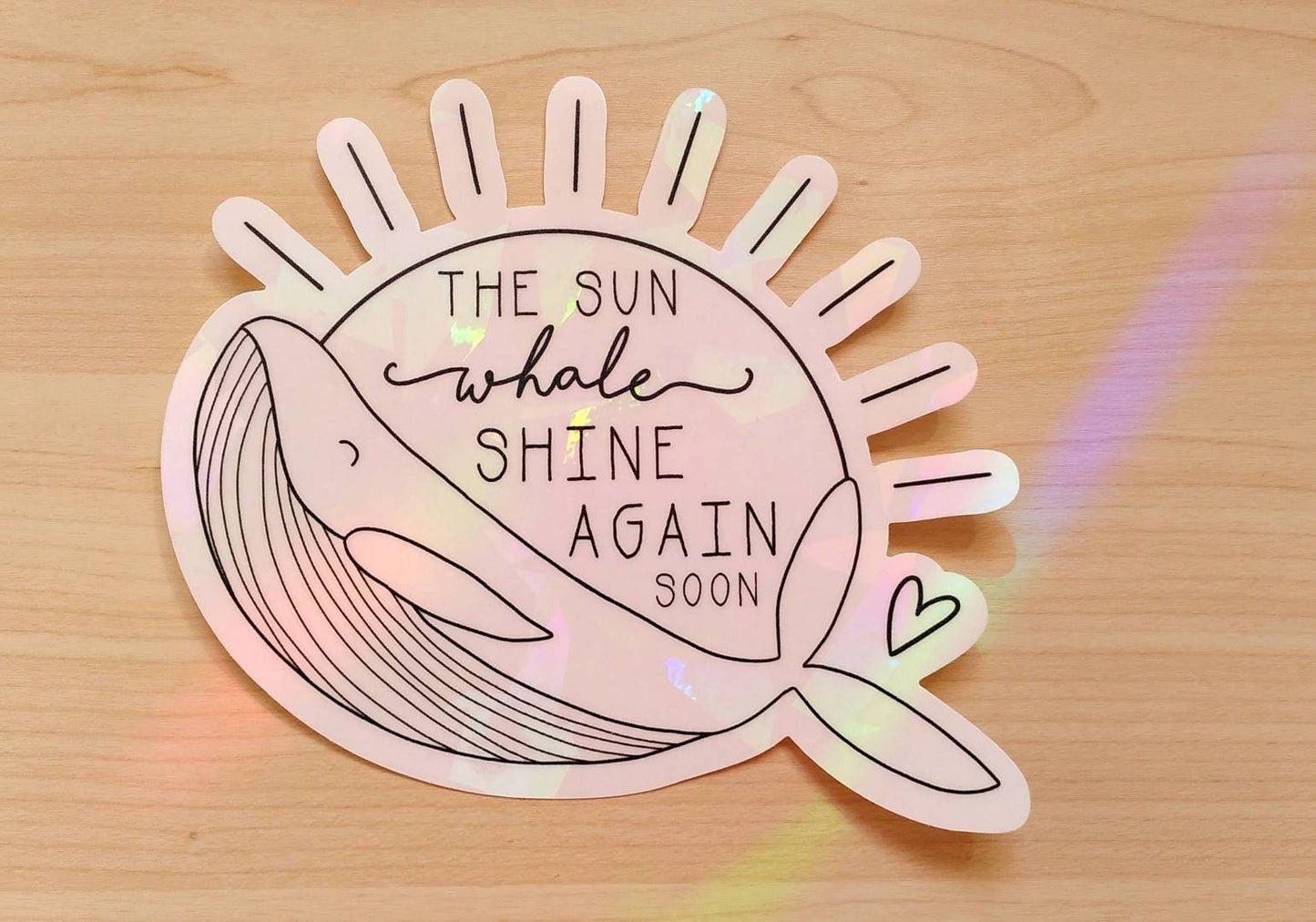 The Sun Whale Shine Again Suncatcher Sticker