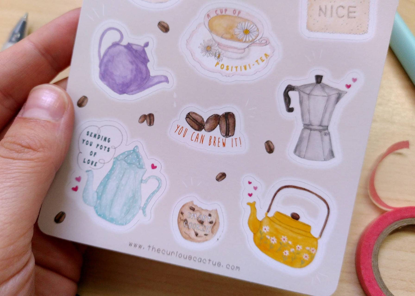 Tea and Coffee Sticker Sheet